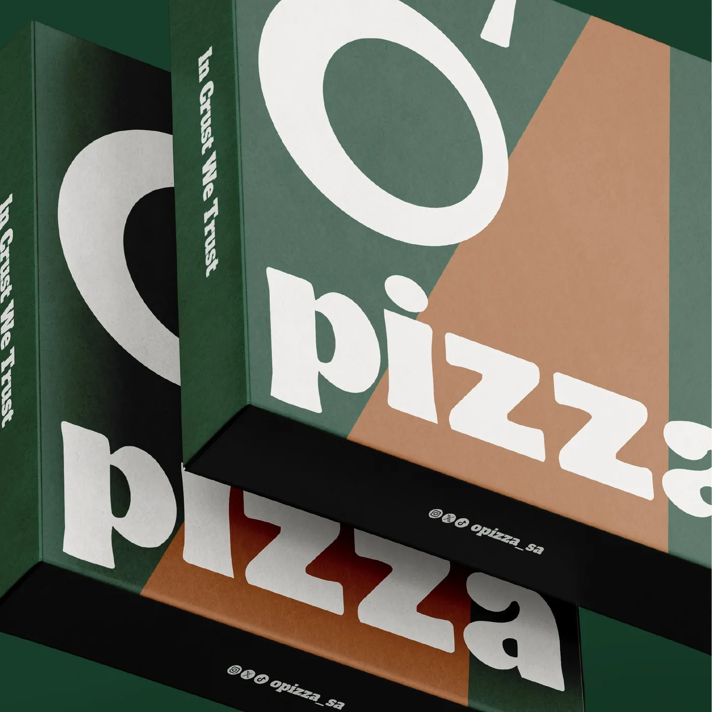 علب بيتزا بهوية O’Pizza